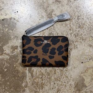Coach Brown and Black Animal Print Wristlet
